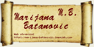 Marijana Batanović vizit kartica
